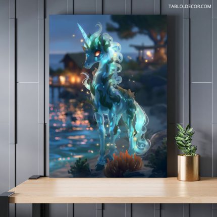 تابلو دکوراتیو فانتزی اسب شاخ دار unicorn