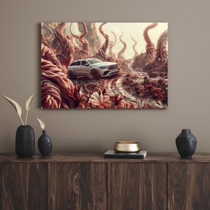 تابلو دکوراتیو فانتزی ماشین در سرزمین عجایب Car in Wonderland