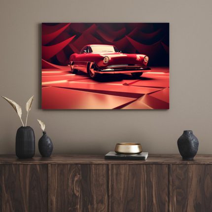 تابلو دکوراتیو فانتزی ماشین قرمز red car