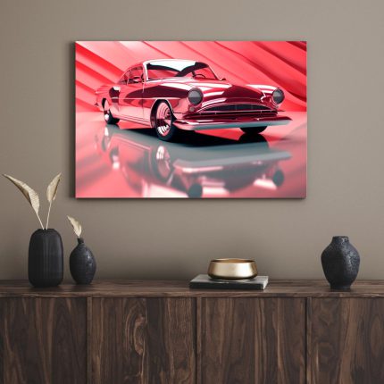 تابلو دکوراتیو فانتزی ماشین قرمز red car