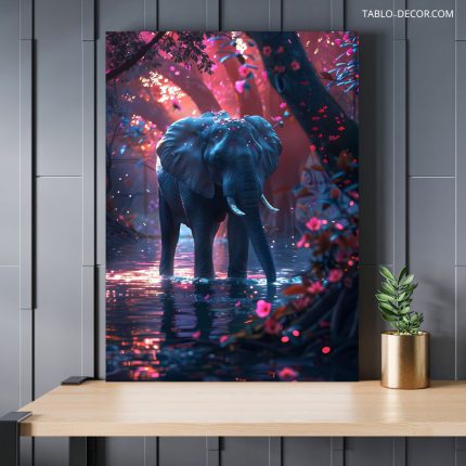 تابلو دکوراتیو حیوانات فیل در جنگل Elephant in the forest