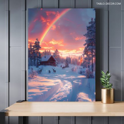 تابلو دکوراتیو جنگل برف زده Snow covered forest