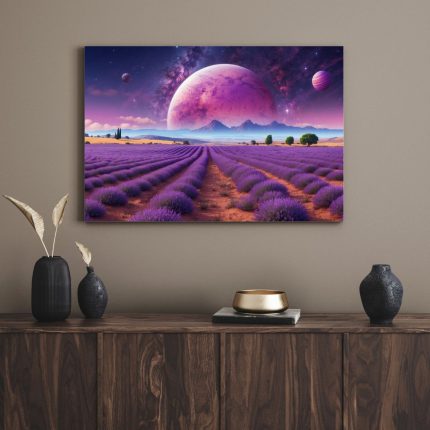 تابلو ماه بنفش رنگ purple moon