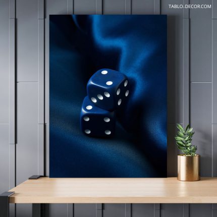 تابلو تاس آبی رنگ Blue dice