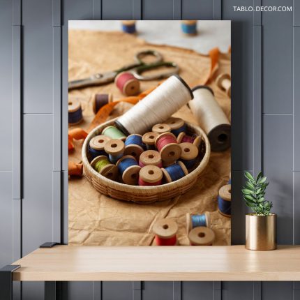 تابلو دکوراتیو نخ خیاطی sewing thread