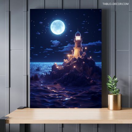 تابلو ماه در آسمان moon in the sky