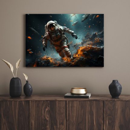 تابلو دکوراتیو فضانورد تنها Lone astronaut