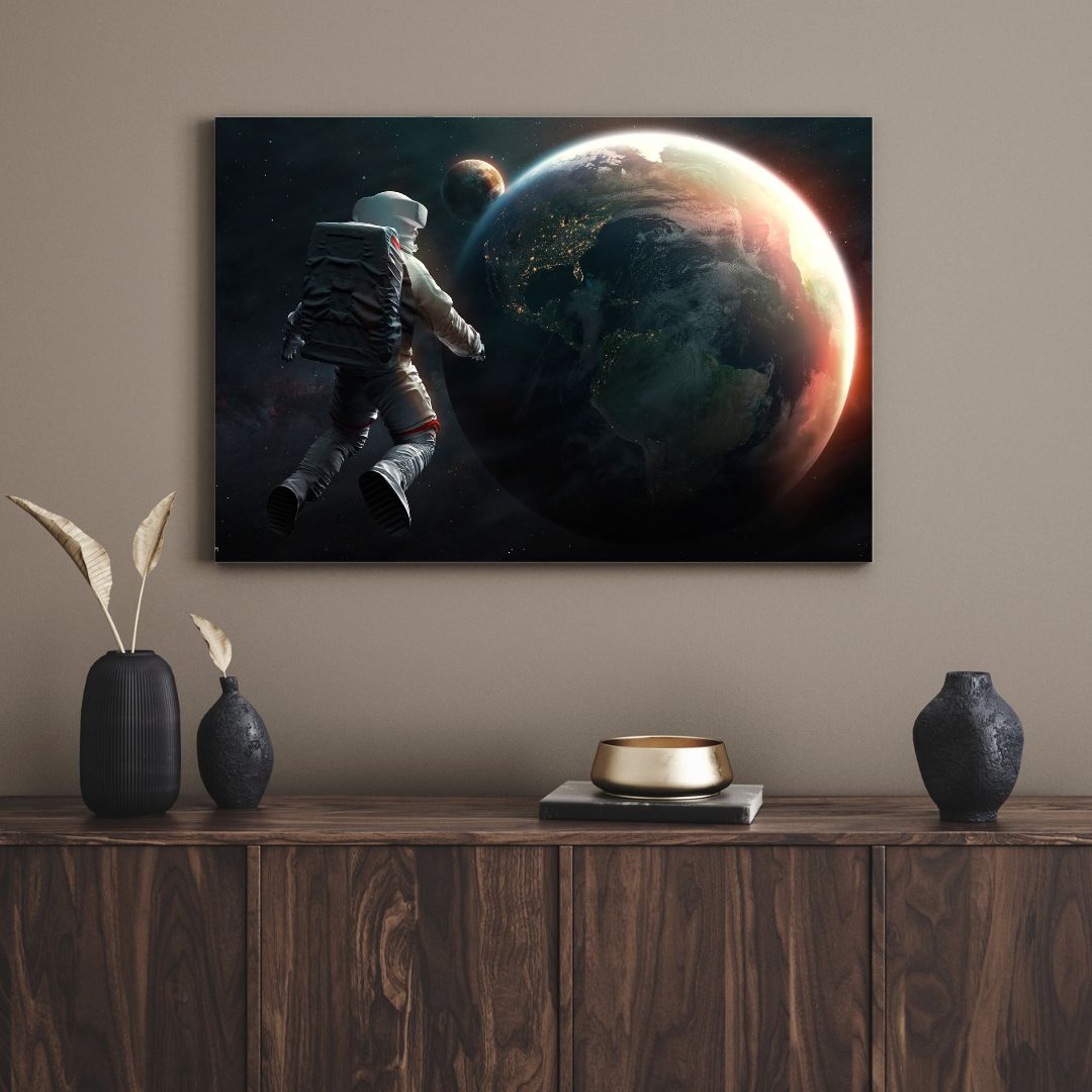 تابلو فضانورد و سیاره Astronaut and planet