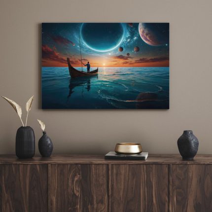 تابلو دکوراتیو ماه و دریا The moon and the sea