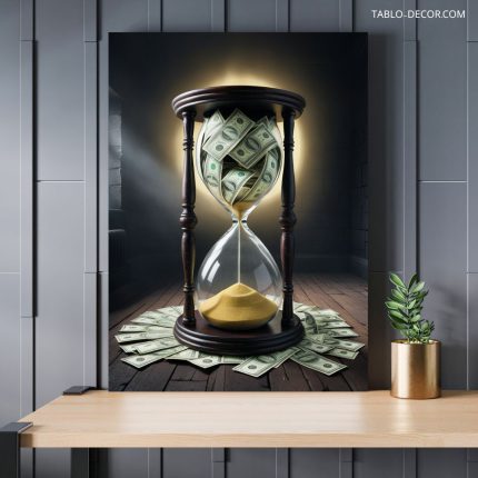 تابلو دلار و ساعت شنی Dollar and hourglass