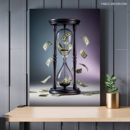 تابلو دلار و ساعت شنی Dollar and hourglass