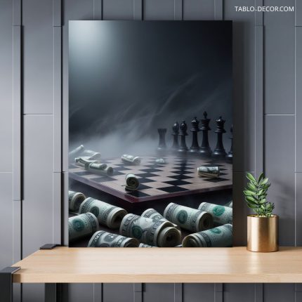 تابلو شطرنج و دلار Chess and dollars