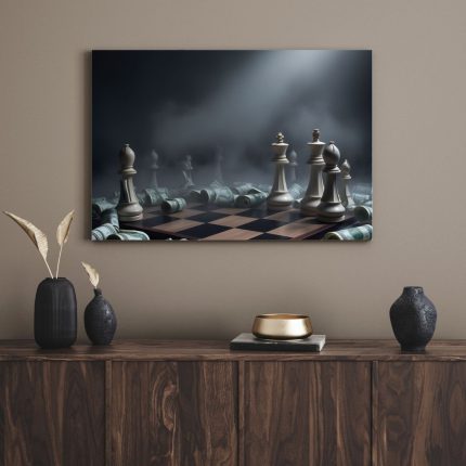 تابلو شطرنج و دلار Chess and dollars