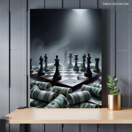 تابلو شطرنج و دلار Chess and dollars