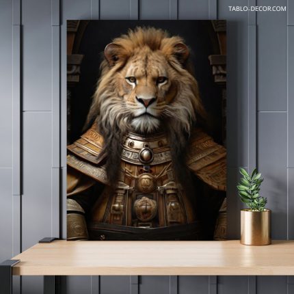 تابلو شیر سامورایی Samurai Lion