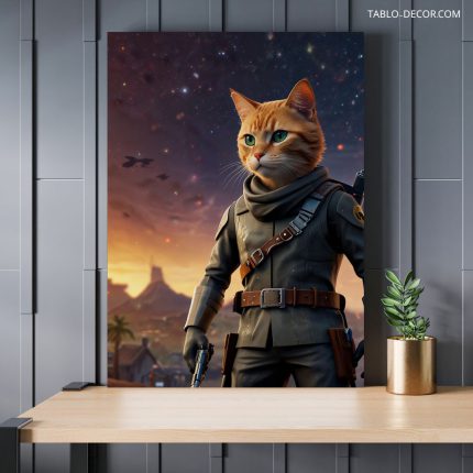 تابلو گربه جنگجو warrior cat