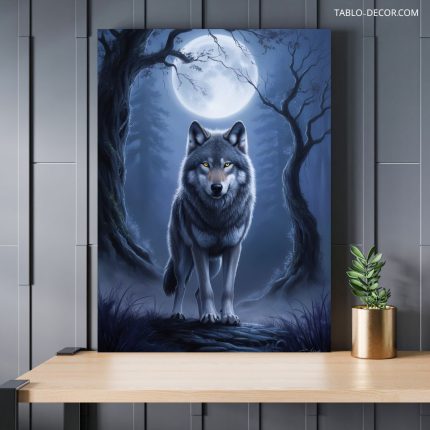 تابلو گرگ تنها lone wolf