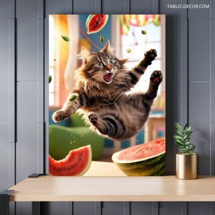 تابلو گربه شیطون naughty cat