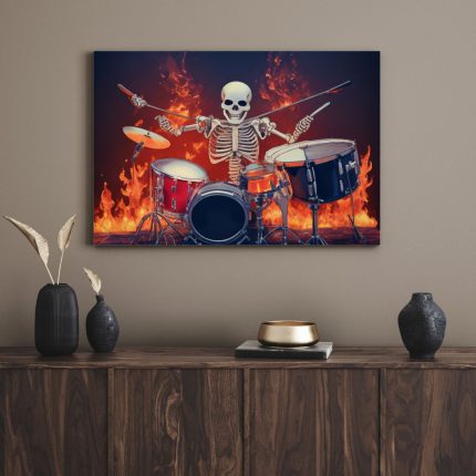 تابلو اسکلت درامر Skeleton drummer