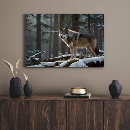 تابلو گرگ در جنگل Wolf in the forest