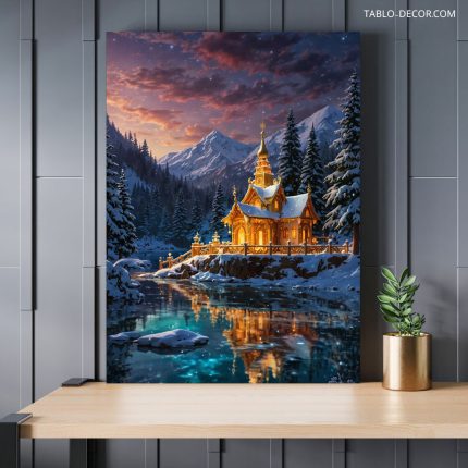 تابلو طبیعت برفی snowy nature