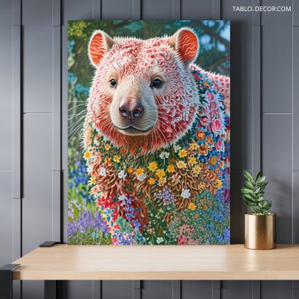 تابلو خرس صورتی pink bear