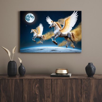 تابلو اسب های بالدار زیبا Beautiful winged horses