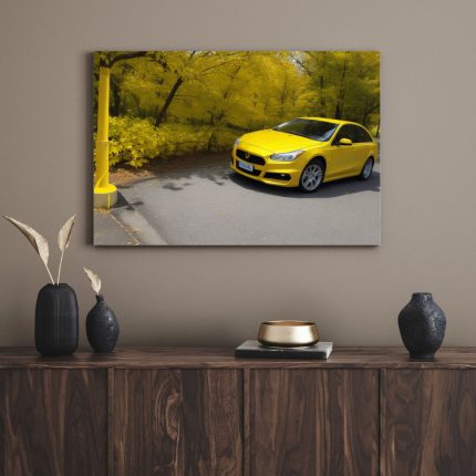 تابلو ماشین زرد yellow car