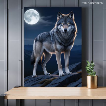 تابلو گرگ تنها lone wolf