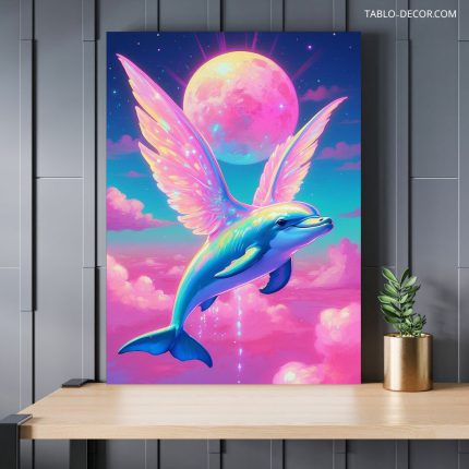 تابلو دلفین بامزه cute dolphin
