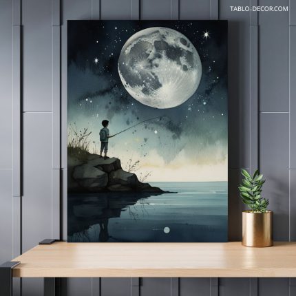 تابلو ماه در شب moon at night