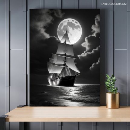 تابلو ماه و کشتی moon and ship