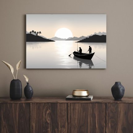 تابلو دریا و طلوع آفتاب Sea and sunrise