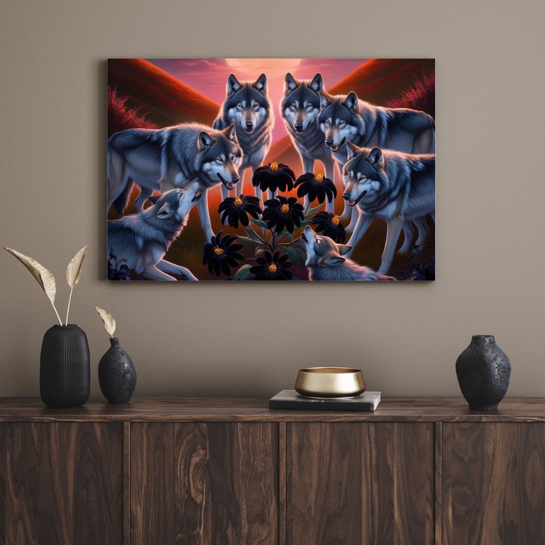 TD 3600 jpg تابلو گرگ های خشن Fierce wolves