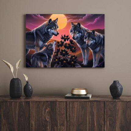 تابلو گرگ های خشمگین Angry wolves