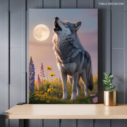 تابلو گرگ دردحال زوزه Howling wolf