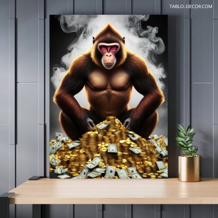 تابلو میمون و دلار Monkey and dollar