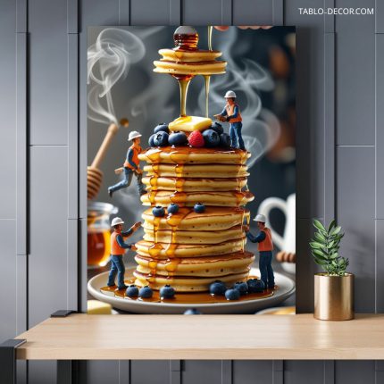 تابلو پنکیک با عسل Pancakes with honey