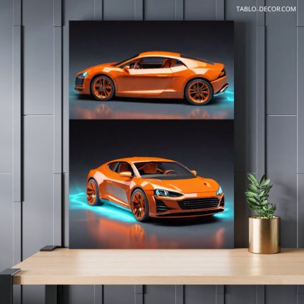 تابلو ماشین نارنجی Orange car