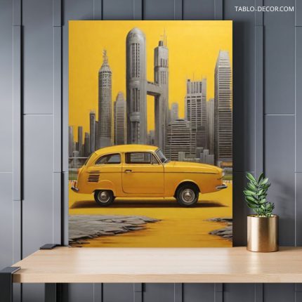 تابلو ماشین زرد yellow car