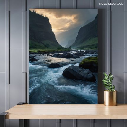 تابلو رودخانه روان flowing river