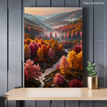 تابلو درختان رنگی Colored trees