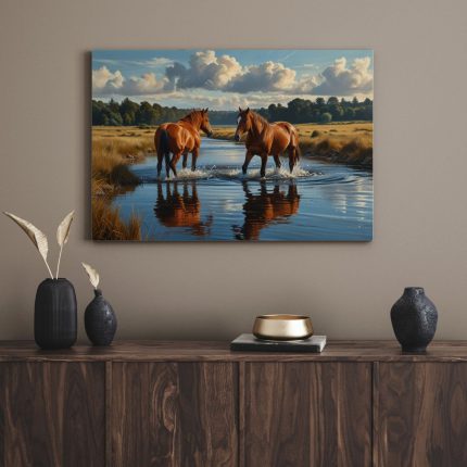 تابلو اسب های مهربان Kind horses