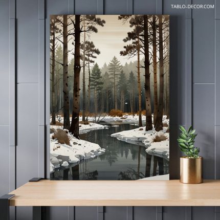 تابلو جنگل سرد و زمستانی Cold and winter forest