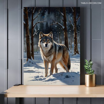 تابلو گرگ در جنگل Wolf in the forest