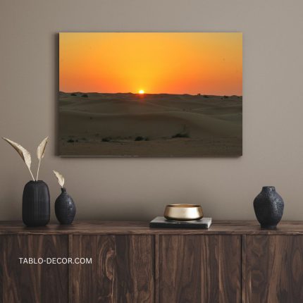 تابلو غروب در کویر Sunset in the desert