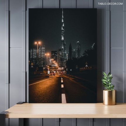تابلو دبی در شب Dubai at night