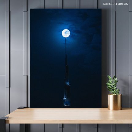 تابلو برج خلیفه در شب Burj Khalifa at night