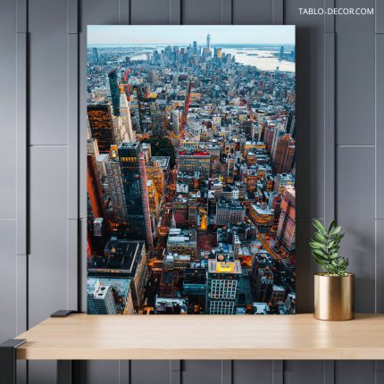 تابلو نیویورک شهر شلوغ New York is a busy city