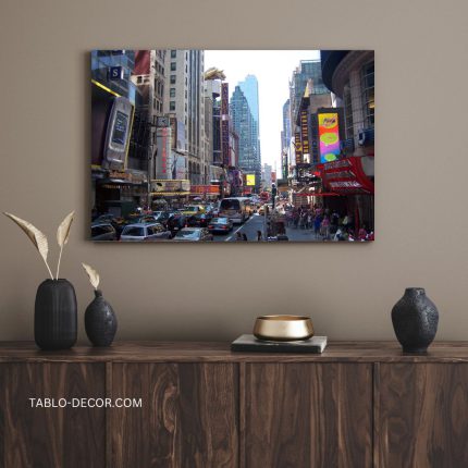 تابلو نیویورک شهر شلوغ New York is a busy city